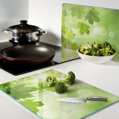 Schneidebrett glas Blätter in den Sonnenstrahlen