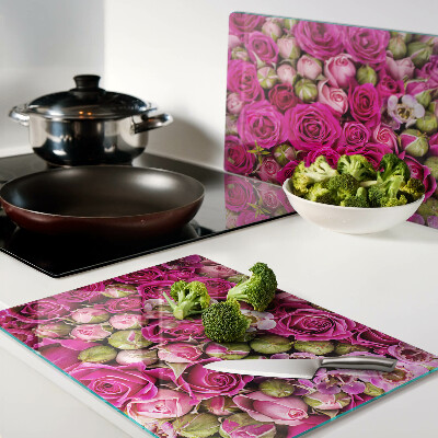 Schneidebrett Rosa Blumen im Strauß