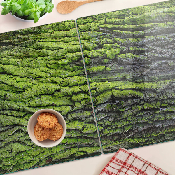 Schneidebrett glas Grüne Baumrinde