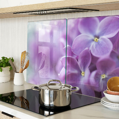 Schneidebrett glas Blumen in Lilatönen