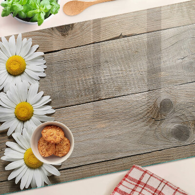 Schneidebrett Blumen auf Holzgrund