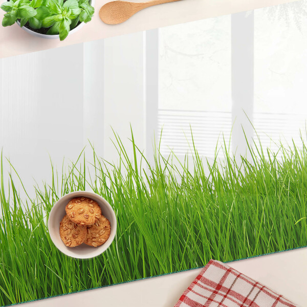 Glas-Schneidebrett mit Motiv „Gras in der Sonne“