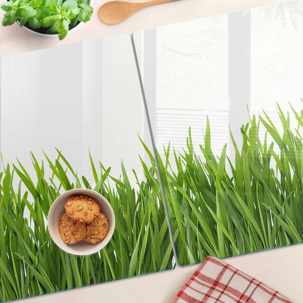 Glas-Schneidebrett mit Motiv grünes Gras
