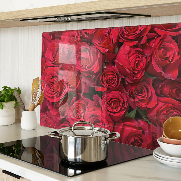 Schneidebrett glas Rote Rosen