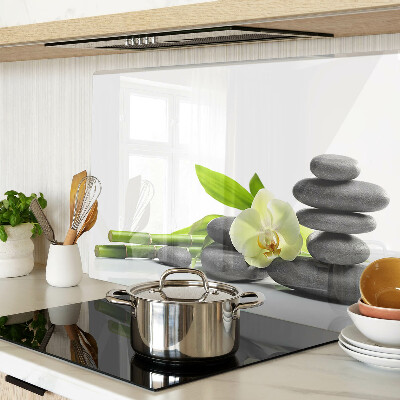 Schneidebrett Orchideen- und Spa-Steine