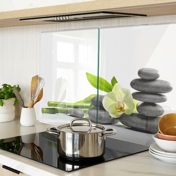 Schneidebrett Orchideen- und Spa-Steine