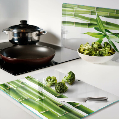 Schneidebrett glas Bambus in Grüntönen