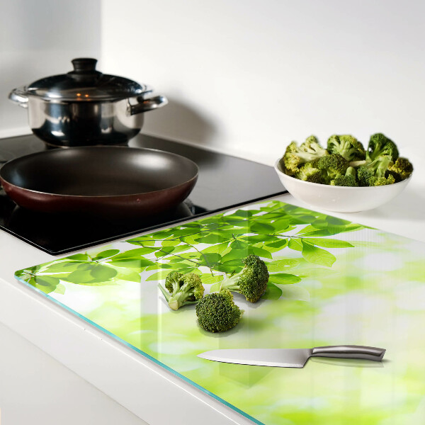 Glas schneidebrett Grüne Blätter im Licht