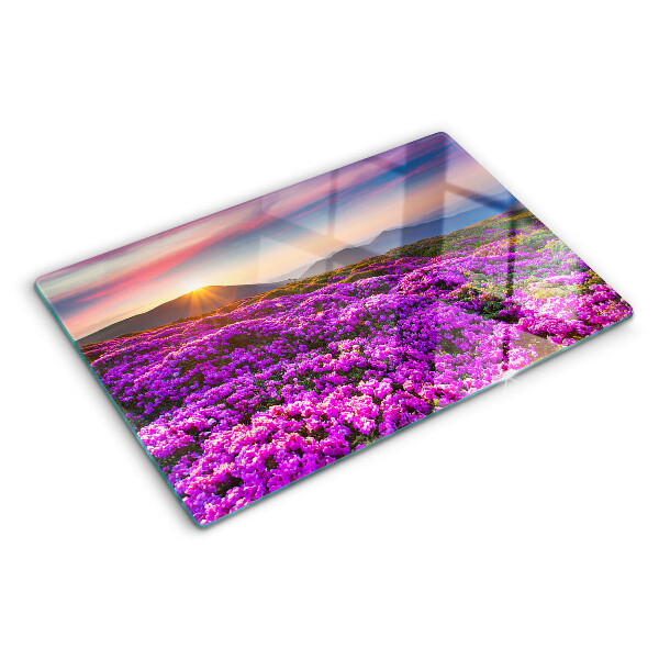 Schneidebrett glas Blumenlandschaft bei Sonnenuntergang