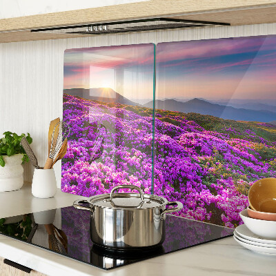 Schneidebrett glas Blumenlandschaft bei Sonnenuntergang