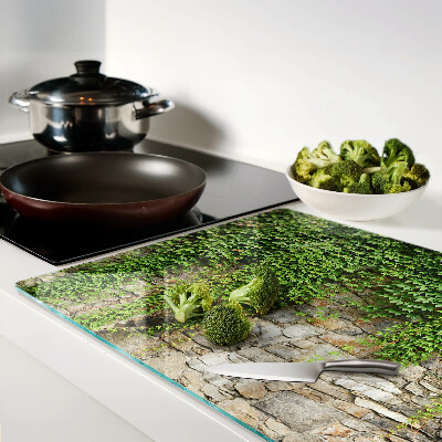 Glas schneidebrett Grüne Wand mit Moos