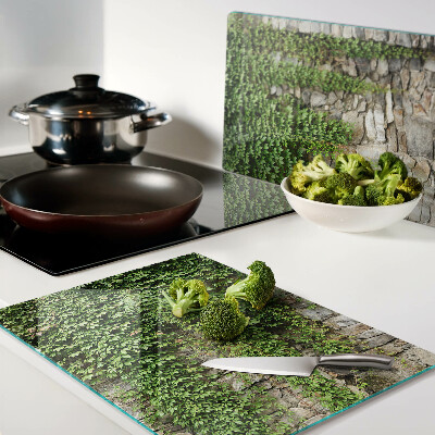 Glas schneidebrett Grüne Wand mit Moos