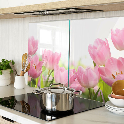 Schneidebrett Rosa Tulpen im Garten