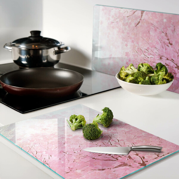 Glas-Schneidebrett mit Kirschblütenmuster