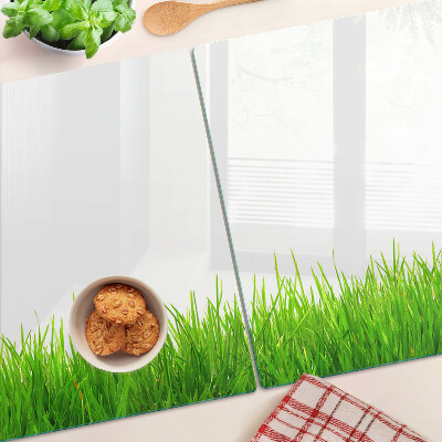 Glas-Schneidebrett mit Motiv grünes Gras