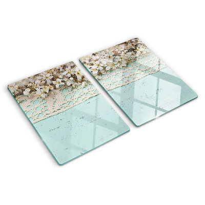 Schneidebrett Blumenmuster mit Spitze