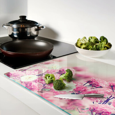 Schneidebrett mit rosa Blumenmotiv