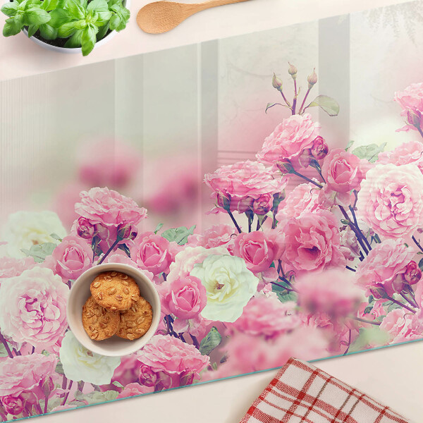 Schneidebrett Rosa Blumenmotiv