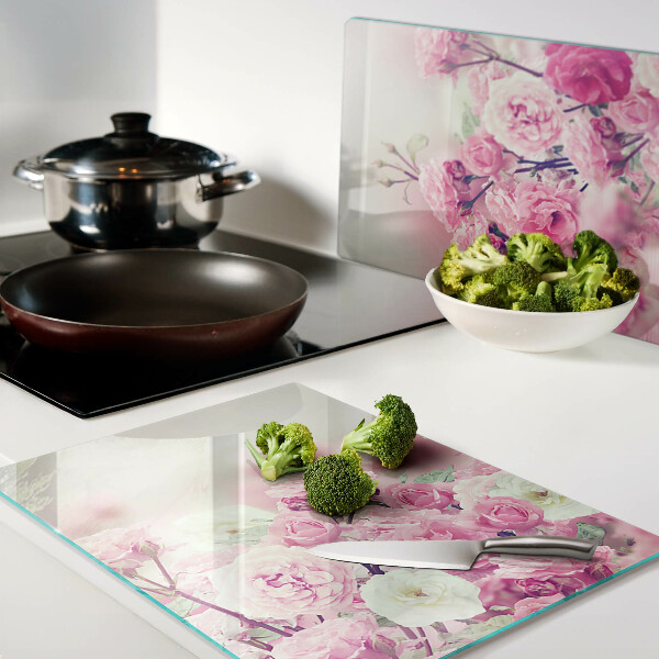 Schneidebrett Rosa Blumenmotiv