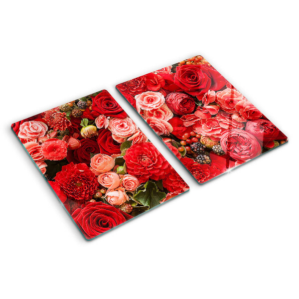 Schneidebrett glas Blumenmuster mit Rosen