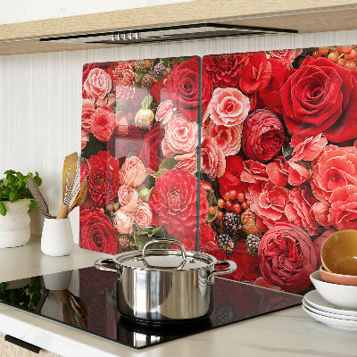 Schneidebrett glas Blumenmuster mit Rosen