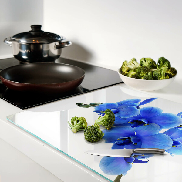 Glas schneidebrett Blaue Orchideen
