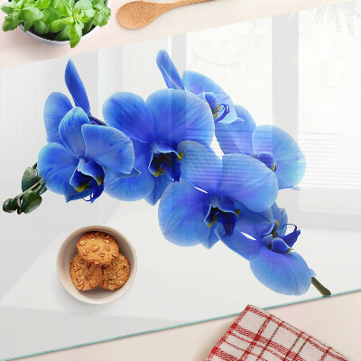 Glas schneidebrett Blaue Orchideen