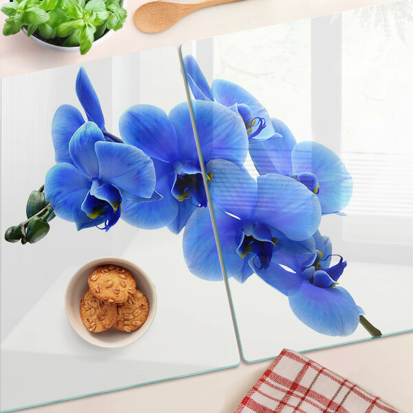 Glas schneidebrett Blaue Orchideen