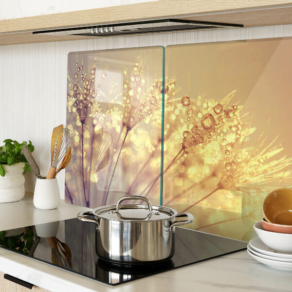 Schneidebrett glas Blumen mit Wassertropfen