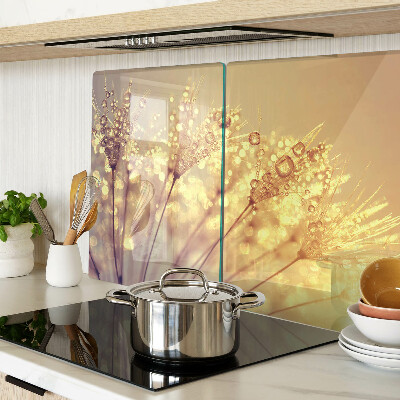 Schneidebrett glas Blumen mit Wassertropfen