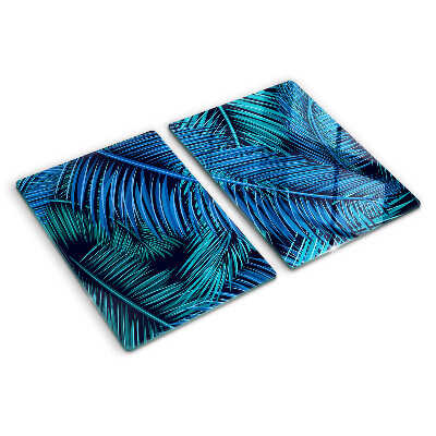 Glas schneidebrett Palmenblätter in Blautönen