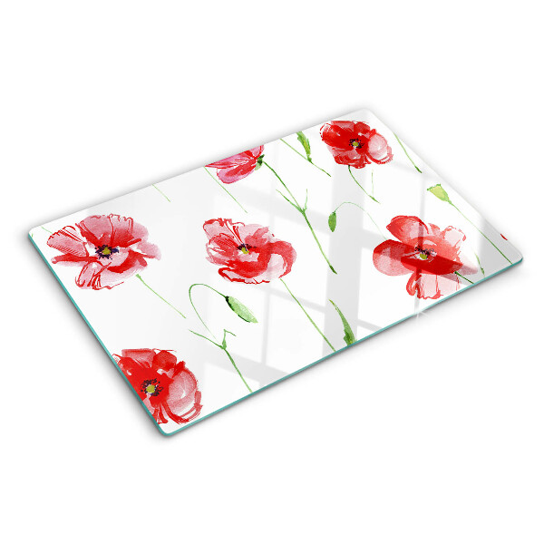 Schneidebrett mit Mohnblumenmuster