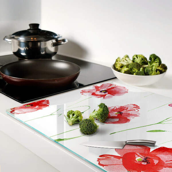 Schneidebrett mit Mohnblumenmuster