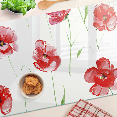 Schneidebrett mit Mohnblumenmuster
