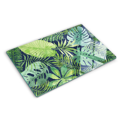 Schneidebrett Glas mit Motiv tropischer Vegetation