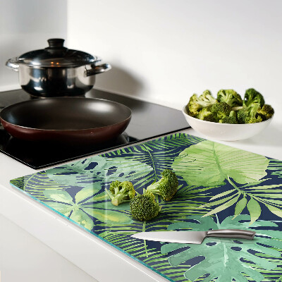 Schneidebrett Glas mit Motiv tropischer Vegetation