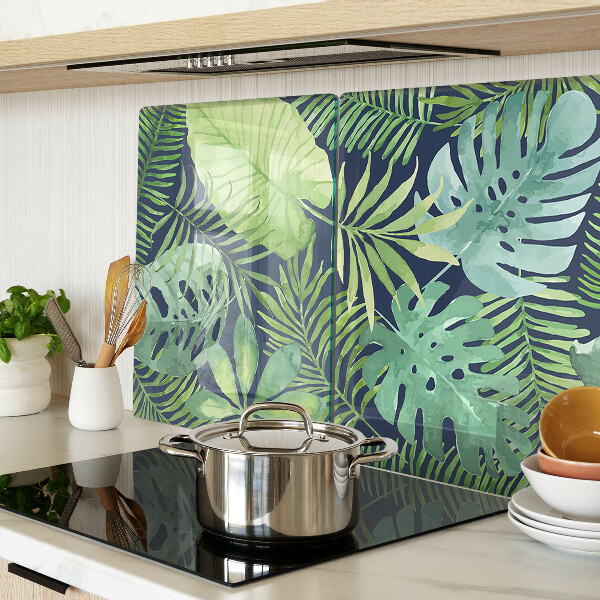 Schneidebrett Glas mit Motiv tropischer Vegetation