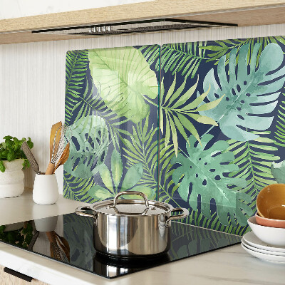 Schneidebrett Glas mit Motiv tropischer Vegetation