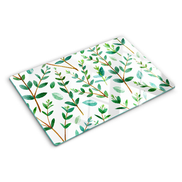 Schneidebrett Blätter und Zweige in Grün