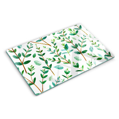 Schneidebrett Blätter und Zweige in Grün