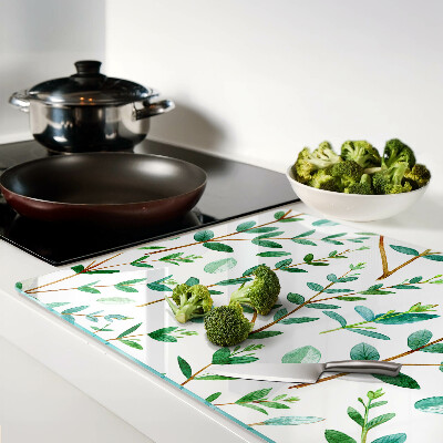 Schneidebrett Blätter und Zweige in Grün