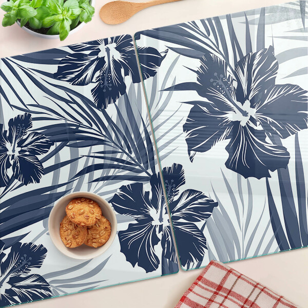 Schneidebrett glas Tropisches Blumenmotiv