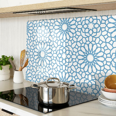 Glas schneidebrett Blumenmotiv in Blautönen