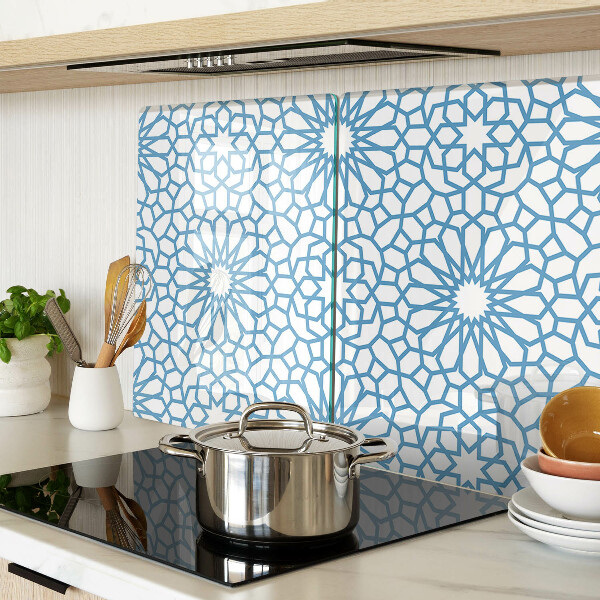 Glas schneidebrett Blumenmotiv in Blautönen