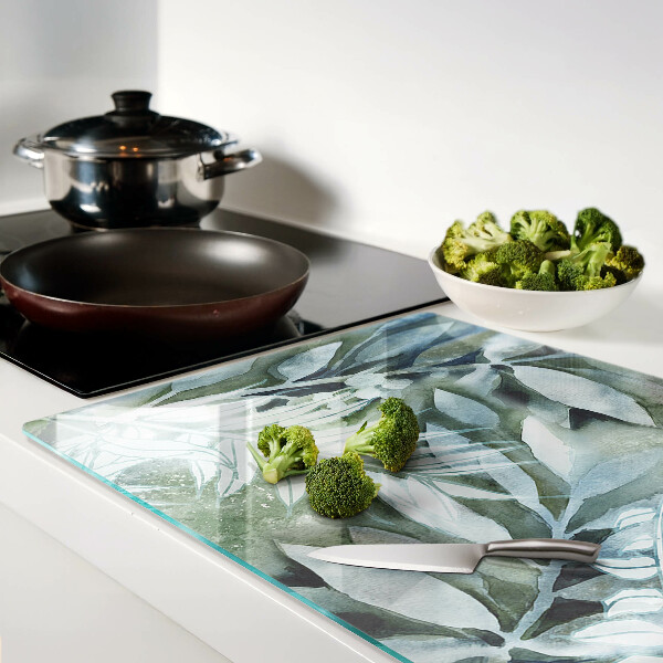 Glas schneidebrett Tropische Blätter in Pastelltönen