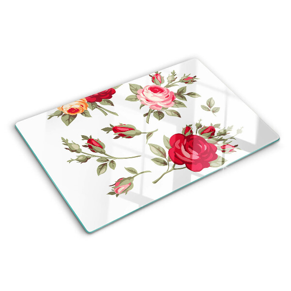 Schneidebrett mit Vintage-Rosen-Motiv