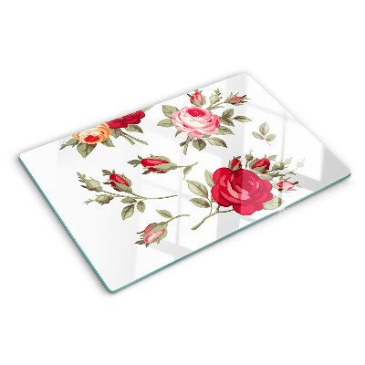 Schneidebrett mit Vintage-Rosen-Motiv