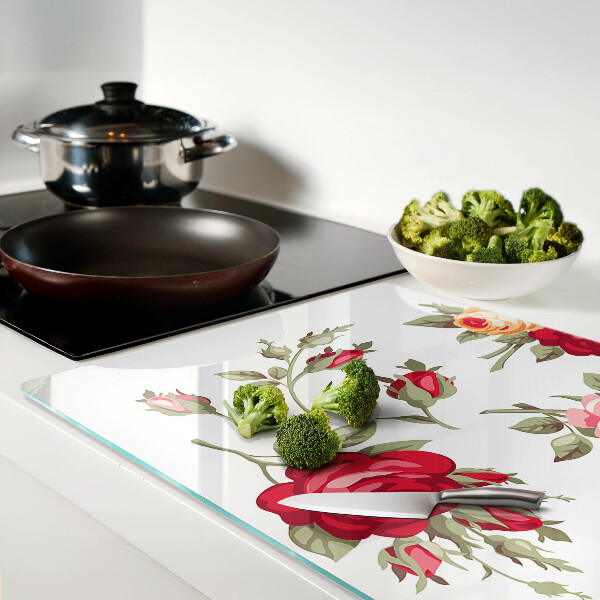 Schneidebrett mit Vintage-Rosen-Motiv