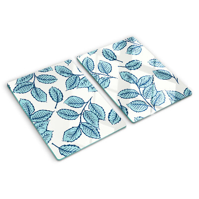 Schneidebrett glas Blätter in Blautönen