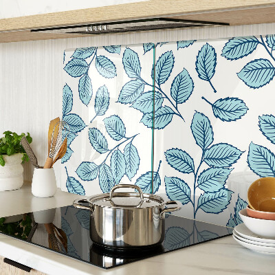 Schneidebrett glas Blätter in Blautönen